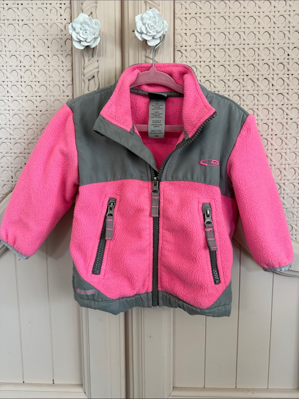 Champion Pink and Gray Kids Fleece Jacket